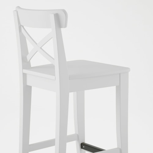 White wooden bar stools ikea top